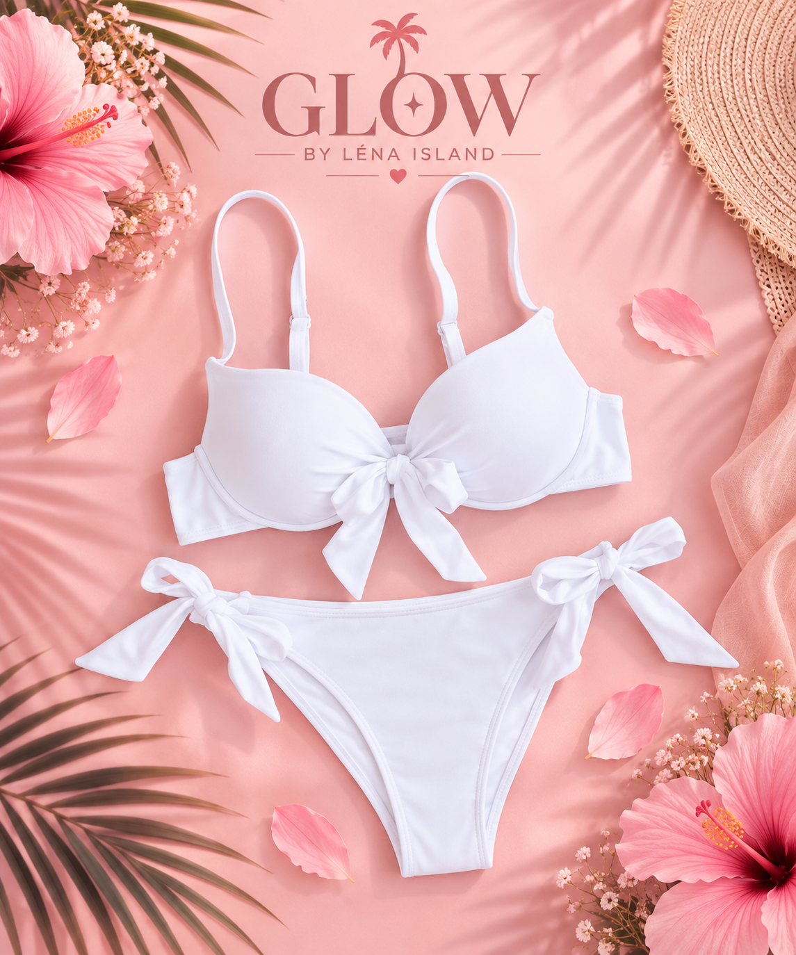 🦋 Bikini 2 Pièces Push-Up Noué – Sexy & Élégant 💕🌴