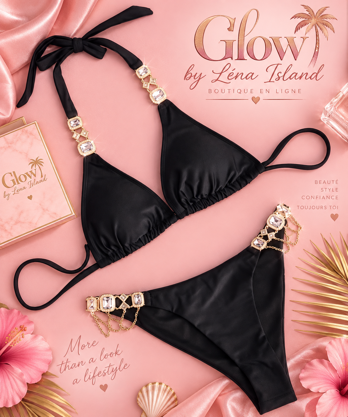 💎 Bikini 2 Pièces Chaînes & Strass ✨