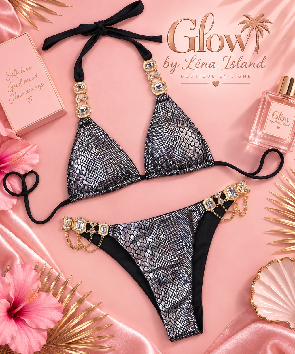 💎 Bikini 2 Pièces Chaînes & Strass ✨