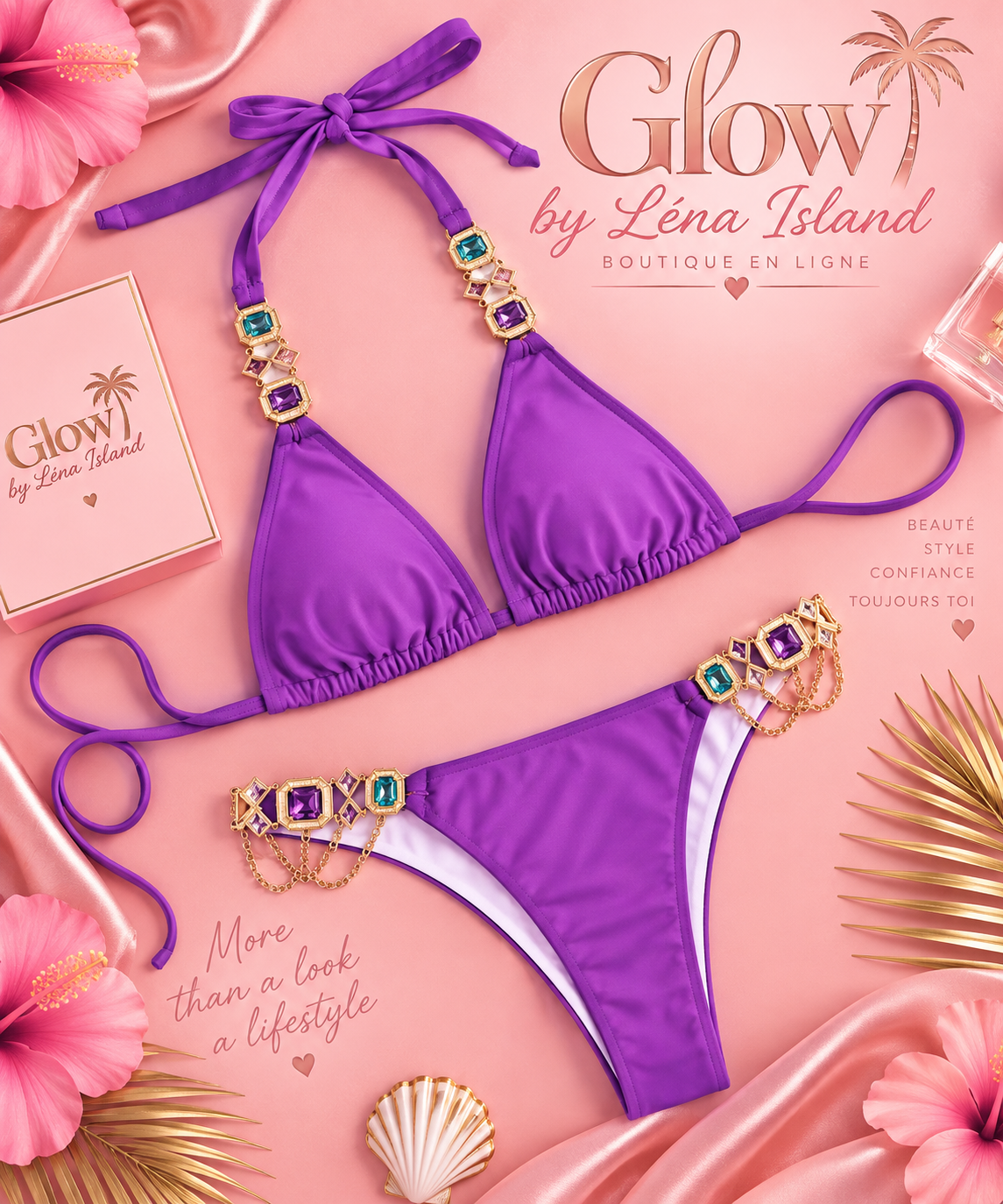 💎 Bikini 2 Pièces Chaînes & Strass ✨