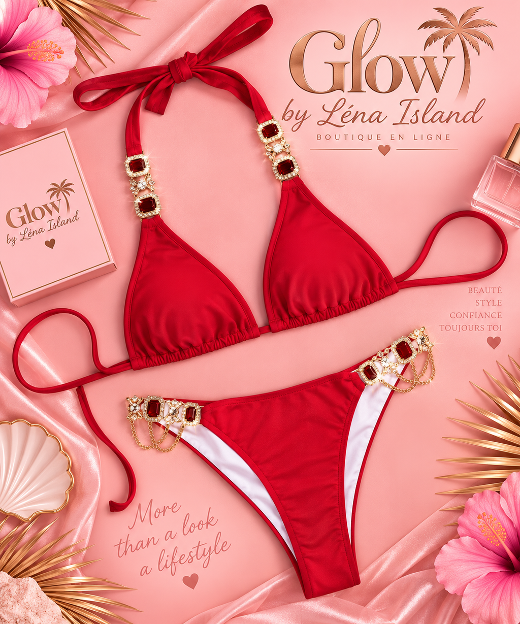 💎 Bikini 2 Pièces Chaînes & Strass ✨