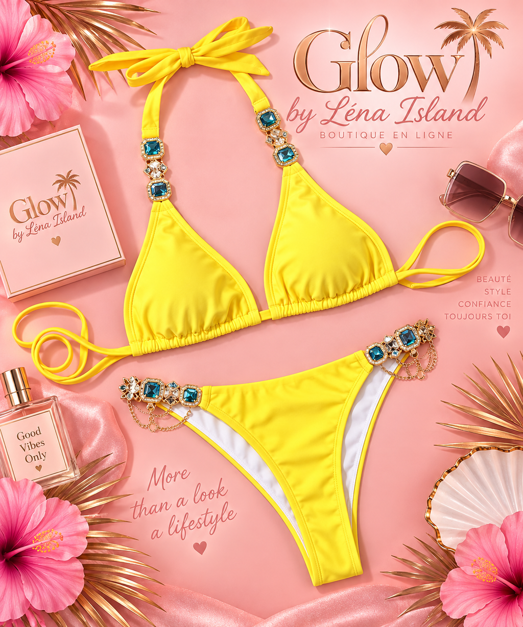 💎 Bikini 2 Pièces Chaînes & Strass ✨