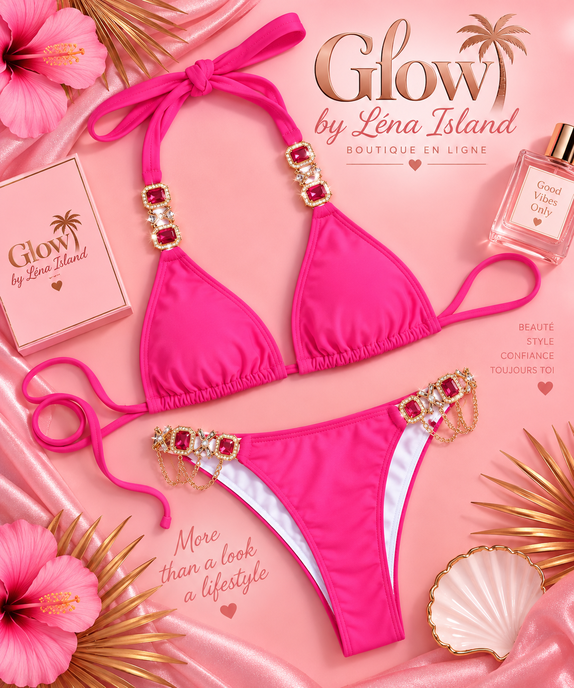 💎 Bikini 2 Pièces Chaînes & Strass ✨
