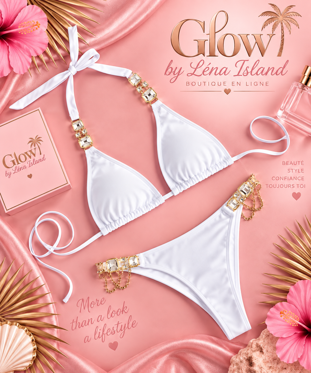 💎 Bikini 2 Pièces Chaînes & Strass ✨