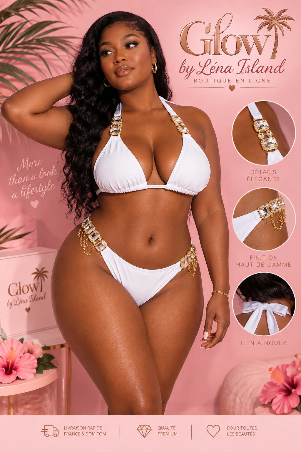 💎 Bikini 2 Pièces Chaînes & Strass ✨