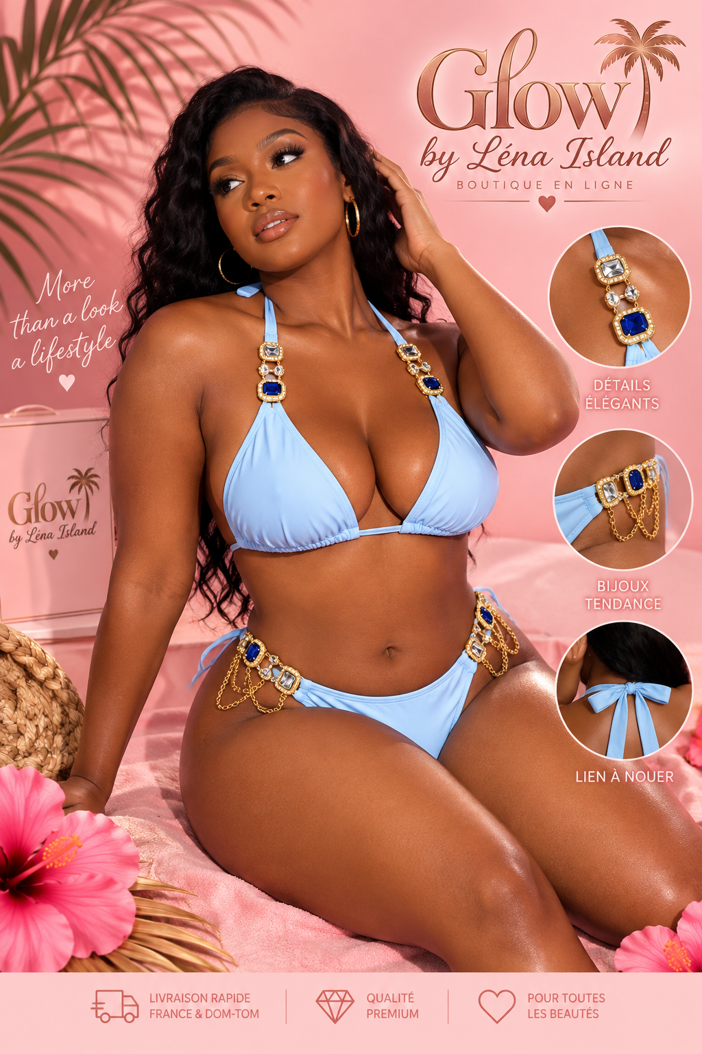 💎 Bikini 2 Pièces Chaînes & Strass ✨