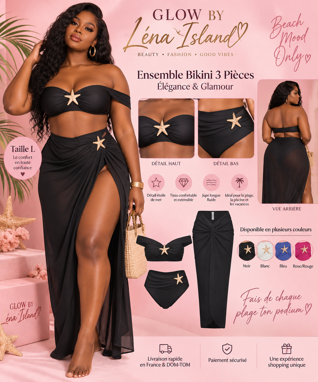 🌸✨ Bikini 3 Pièces « Starfish » – Élégance & Glamour ✨🌸
