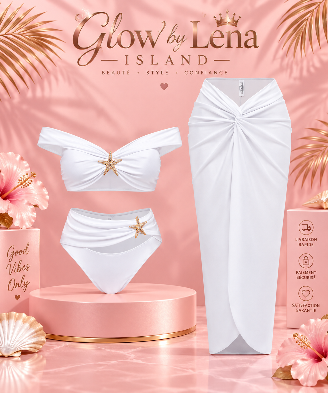 🌸✨ Bikini 3 Pièces « Starfish » – Élégance & Glamour ✨🌸