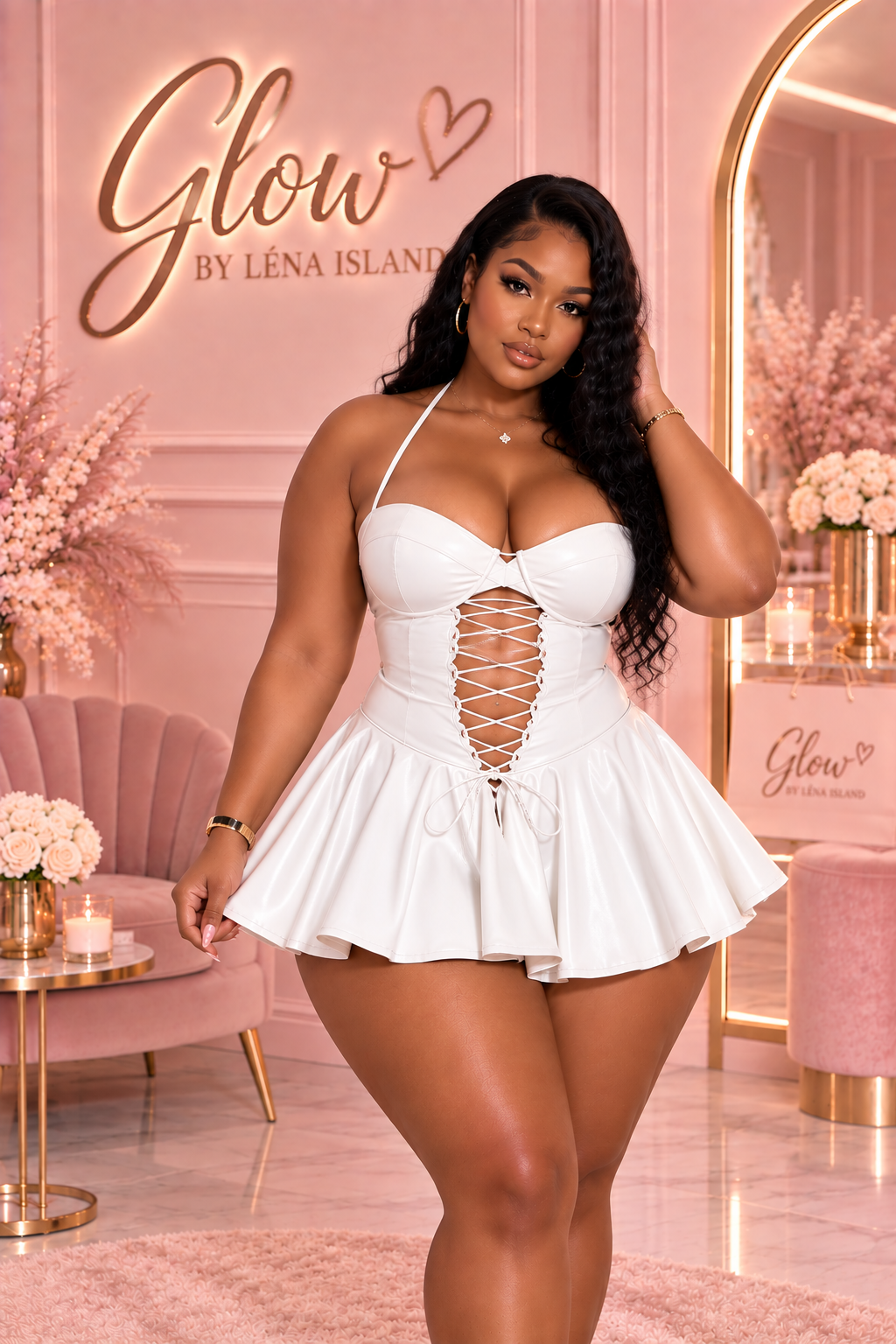 🖤 Robe Corset en Simili Cuir – Élégance & Glamour ✨