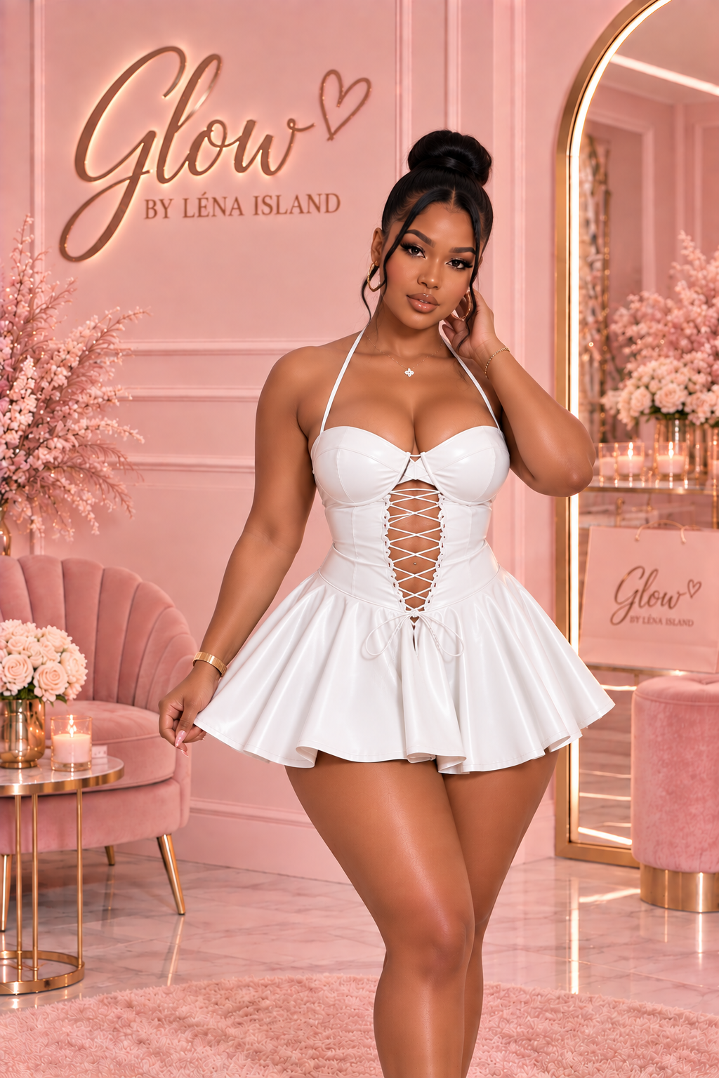 🖤 Robe Corset en Simili Cuir – Élégance & Glamour ✨