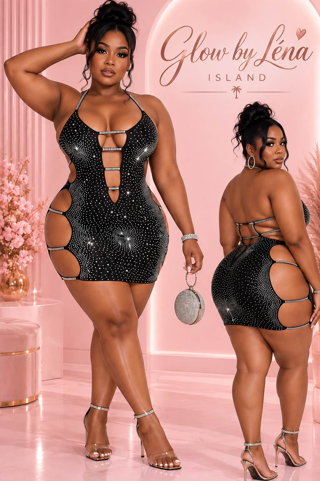 🖤✨ Robe Mini Glamour Cristal & Sequins