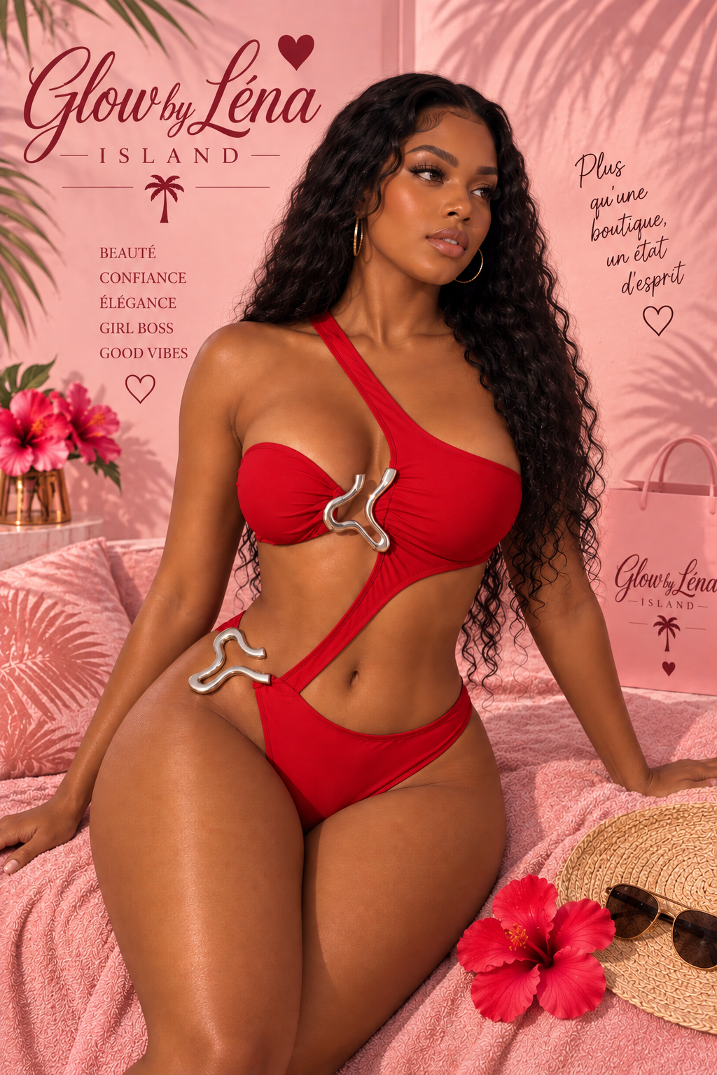 Maillot de Bain Une Pièce Chic à Découpes & Dos Nu – Glow by Léna Island ✨