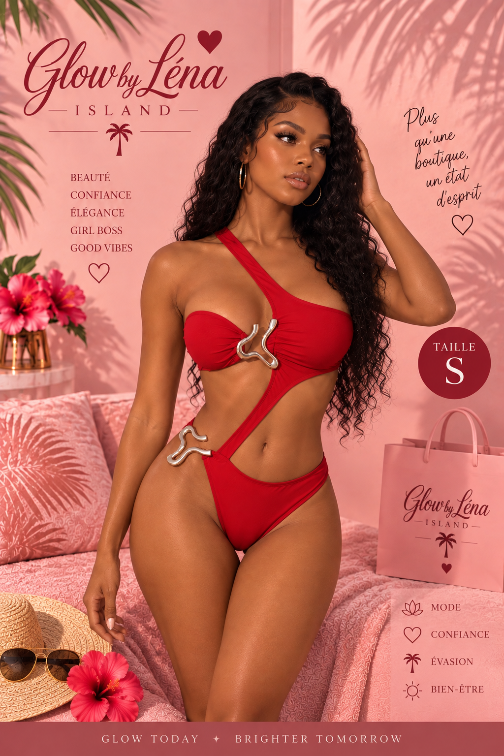 Maillot de Bain Une Pièce Chic à Découpes & Dos Nu – Glow by Léna Island ✨