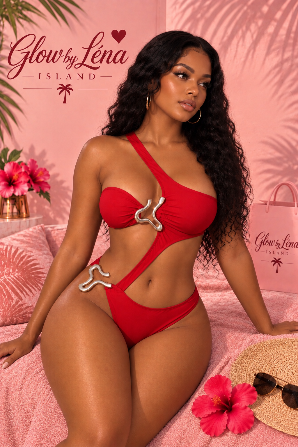 Maillot de Bain Une Pièce Chic à Découpes & Dos Nu – Glow by Léna Island ✨