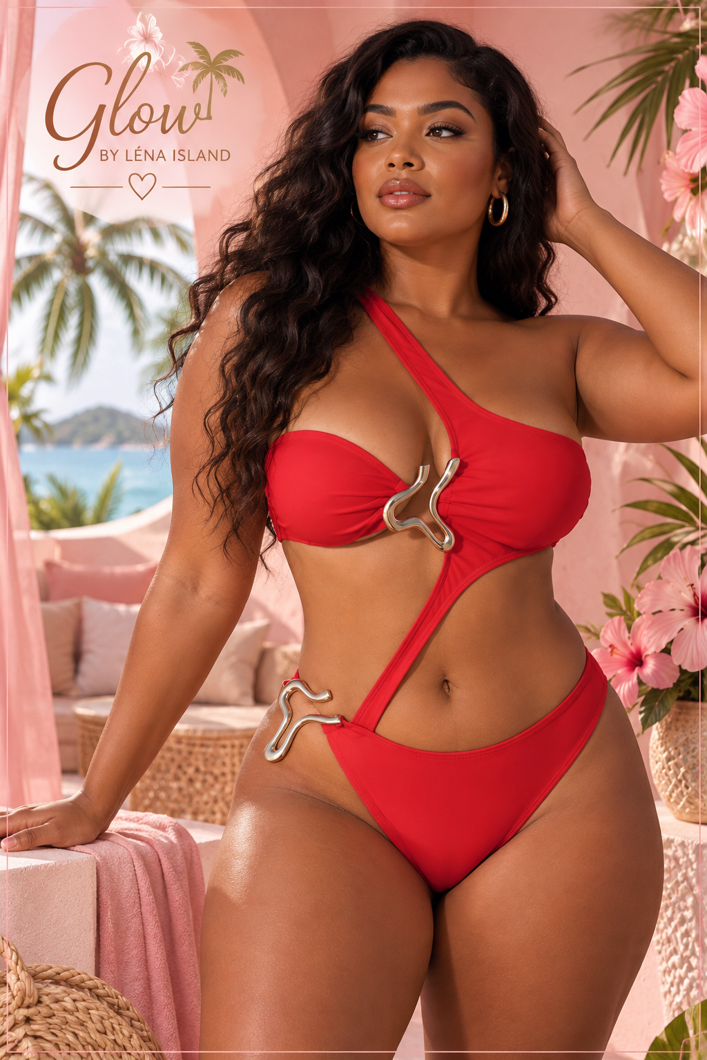 Maillot de Bain Une Pièce Chic à Découpes & Dos Nu – Glow by Léna Island ✨