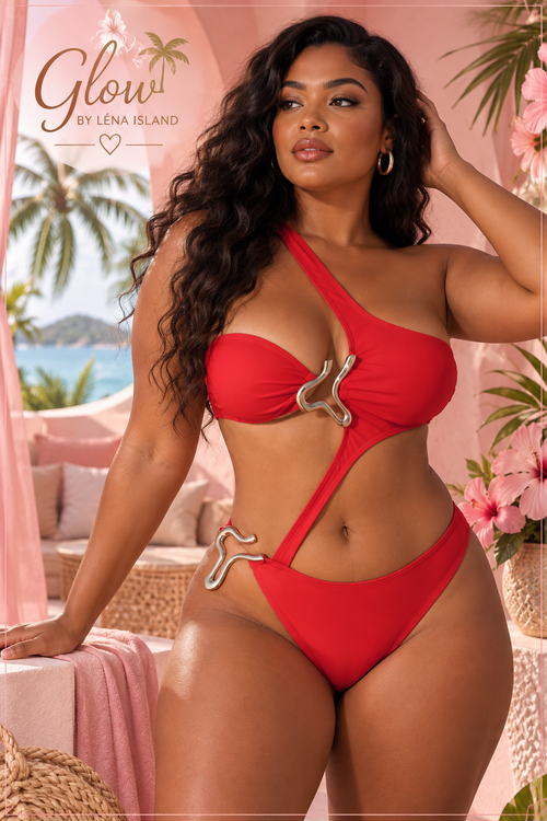 Maillot de Bain Une Pièce Chic à Découpes & Dos Nu – Glow by Léna Island ✨