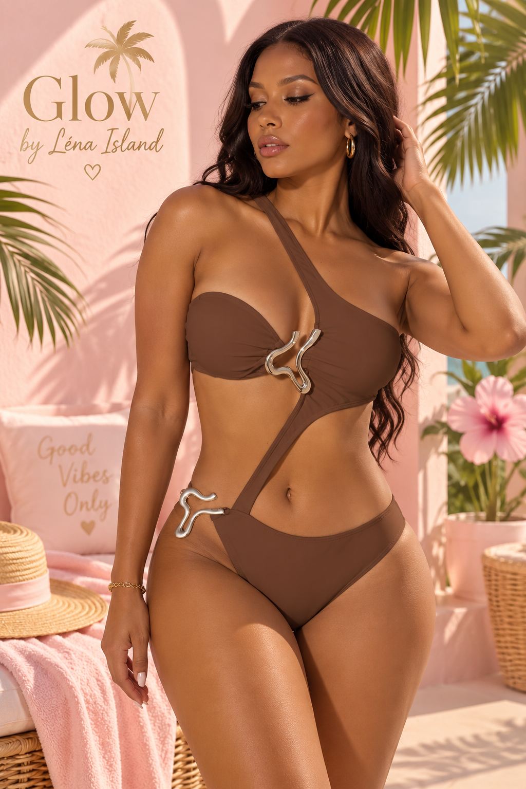 Maillot de Bain Une Pièce Chic à Découpes & Dos Nu – Glow by Léna Island ✨