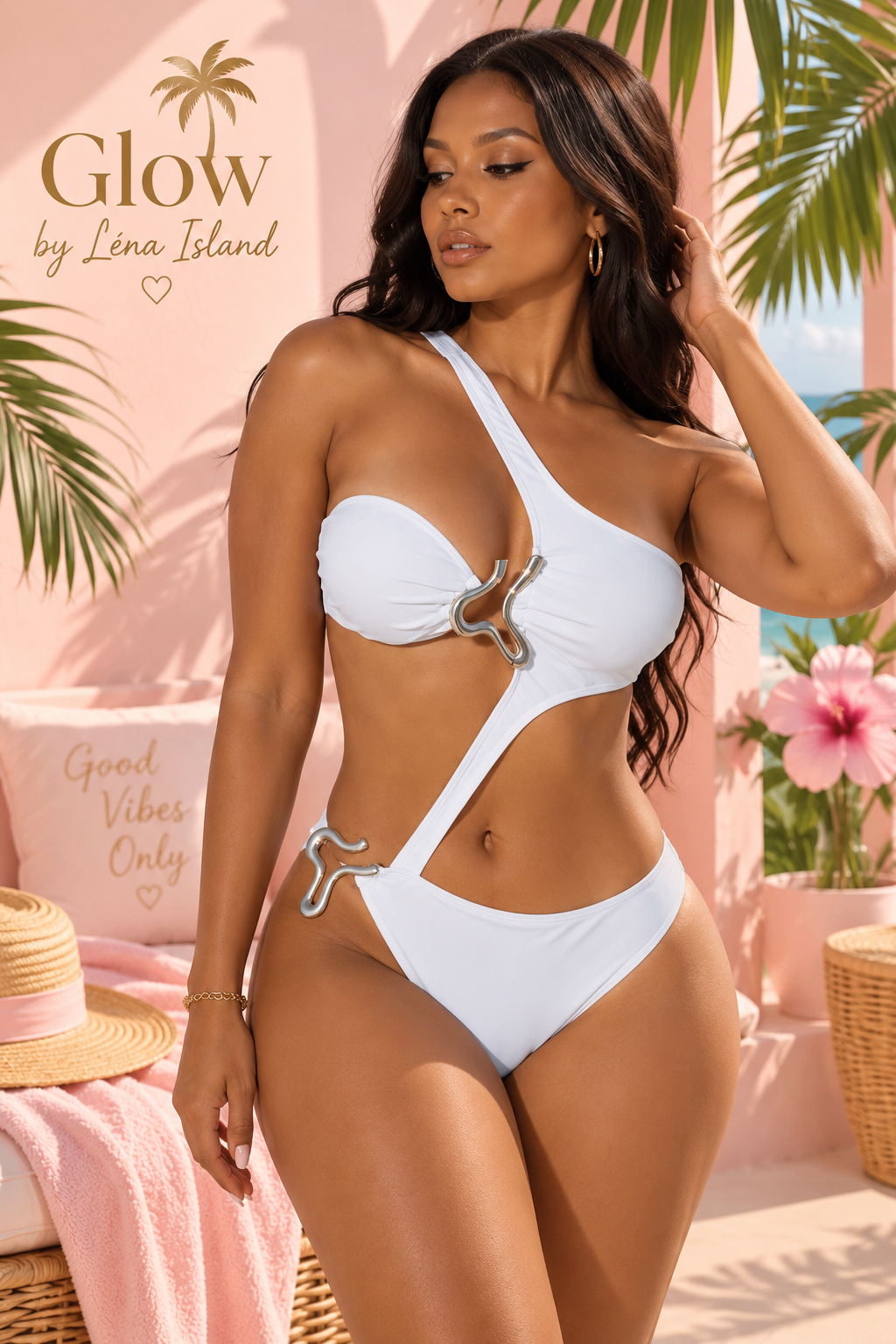 Maillot de Bain Une Pièce Chic à Découpes & Dos Nu – Glow by Léna Island ✨