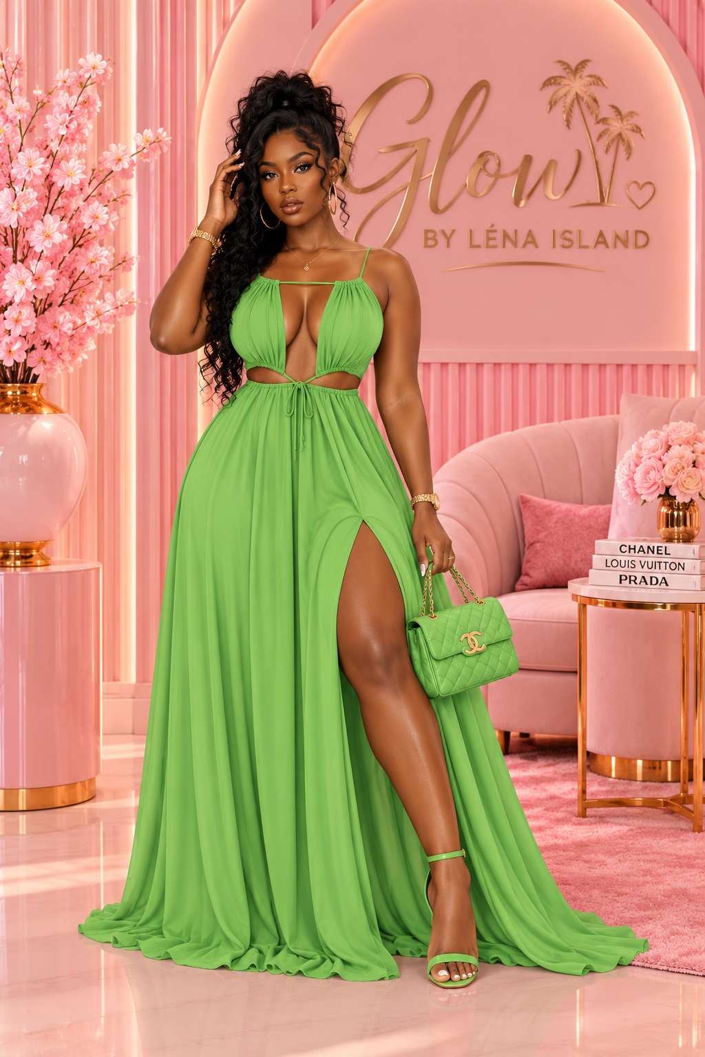 Robe Longue d’Été Glamour – Dos Nu & Laçage Ajustable | Glow by Léna Island 💕