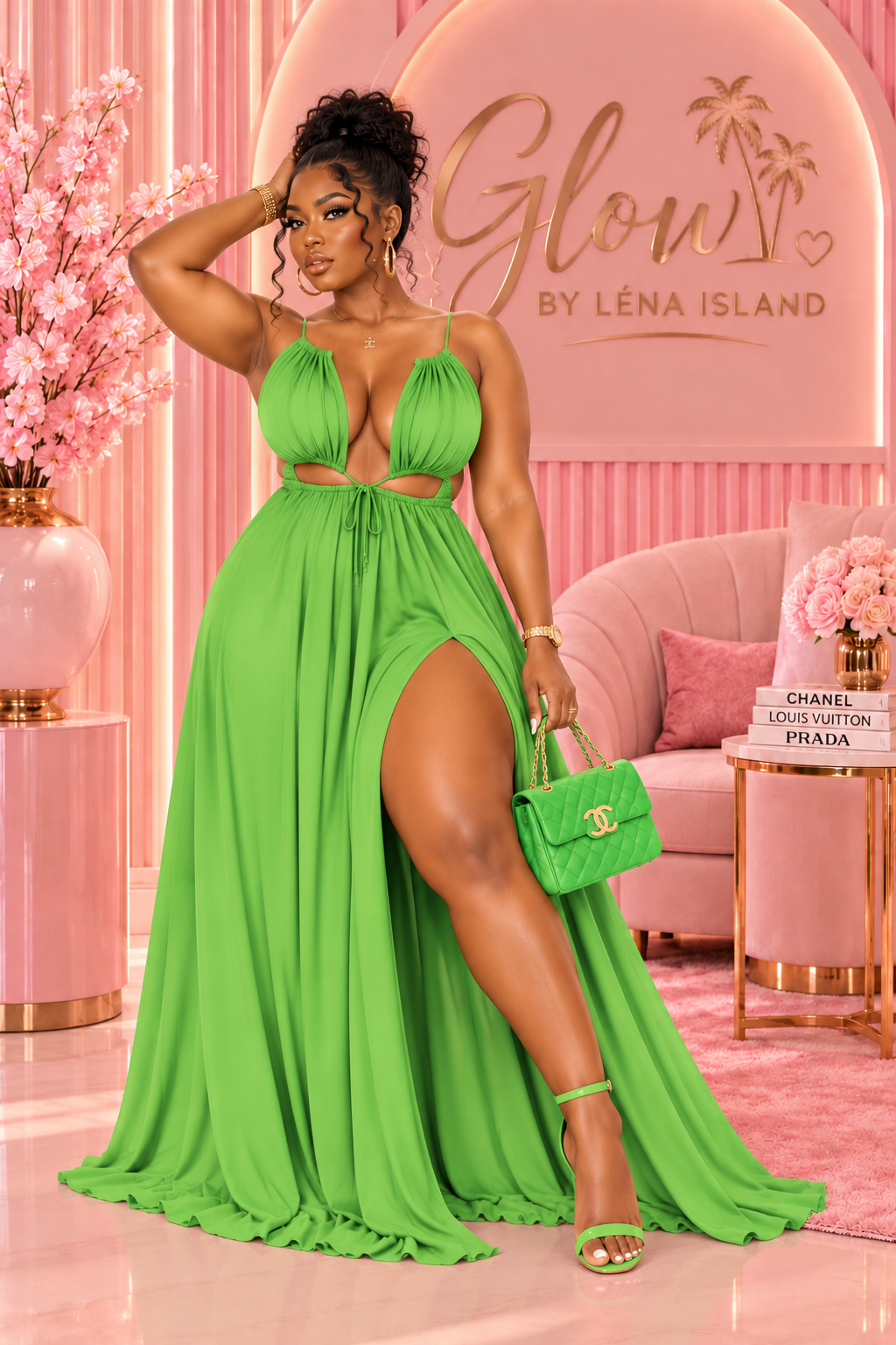 Robe Longue d’Été Glamour – Dos Nu & Laçage Ajustable | Glow by Léna Island 💕