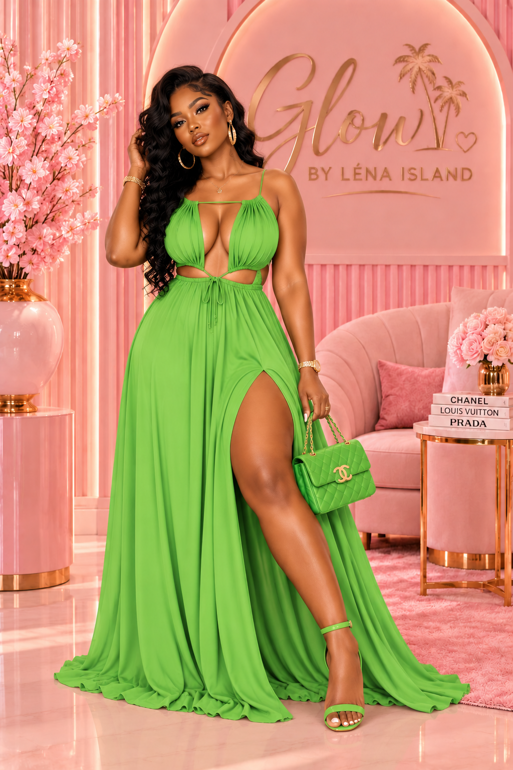 Robe Longue d’Été Glamour – Dos Nu & Laçage Ajustable | Glow by Léna Island 💕