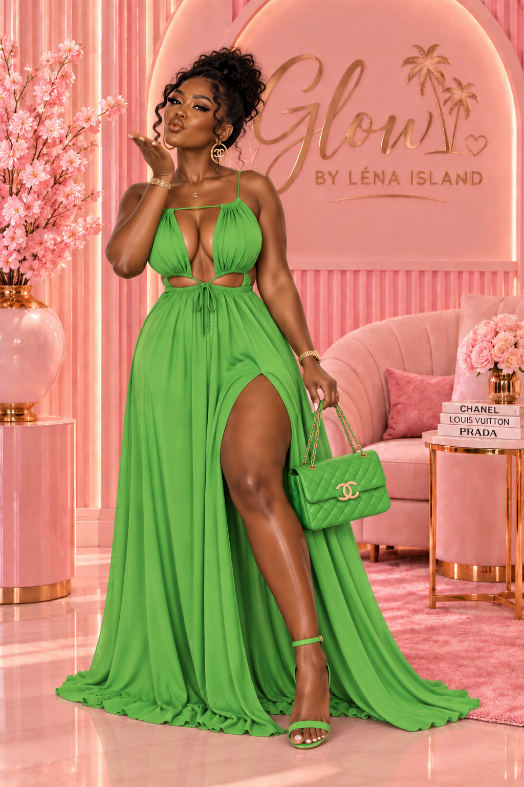 Robe Longue d’Été Glamour – Dos Nu & Laçage Ajustable | Glow by Léna Island 💕