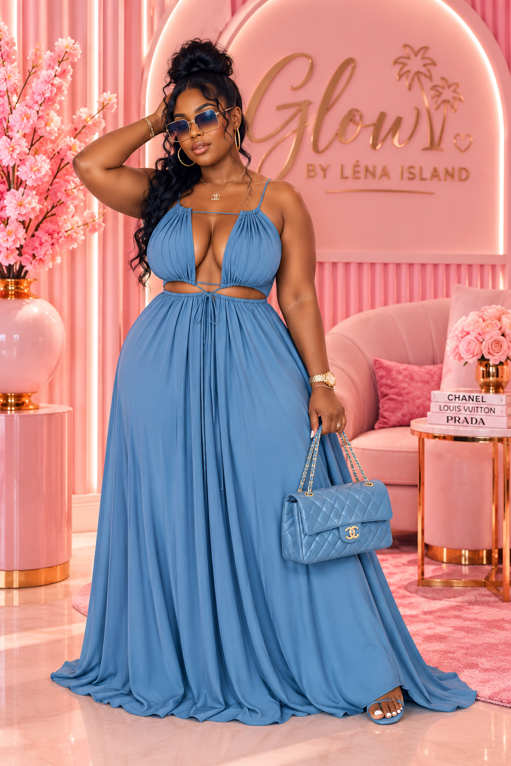 Robe Longue d’Été Glamour – Dos Nu & Laçage Ajustable | Glow by Léna Island 💕