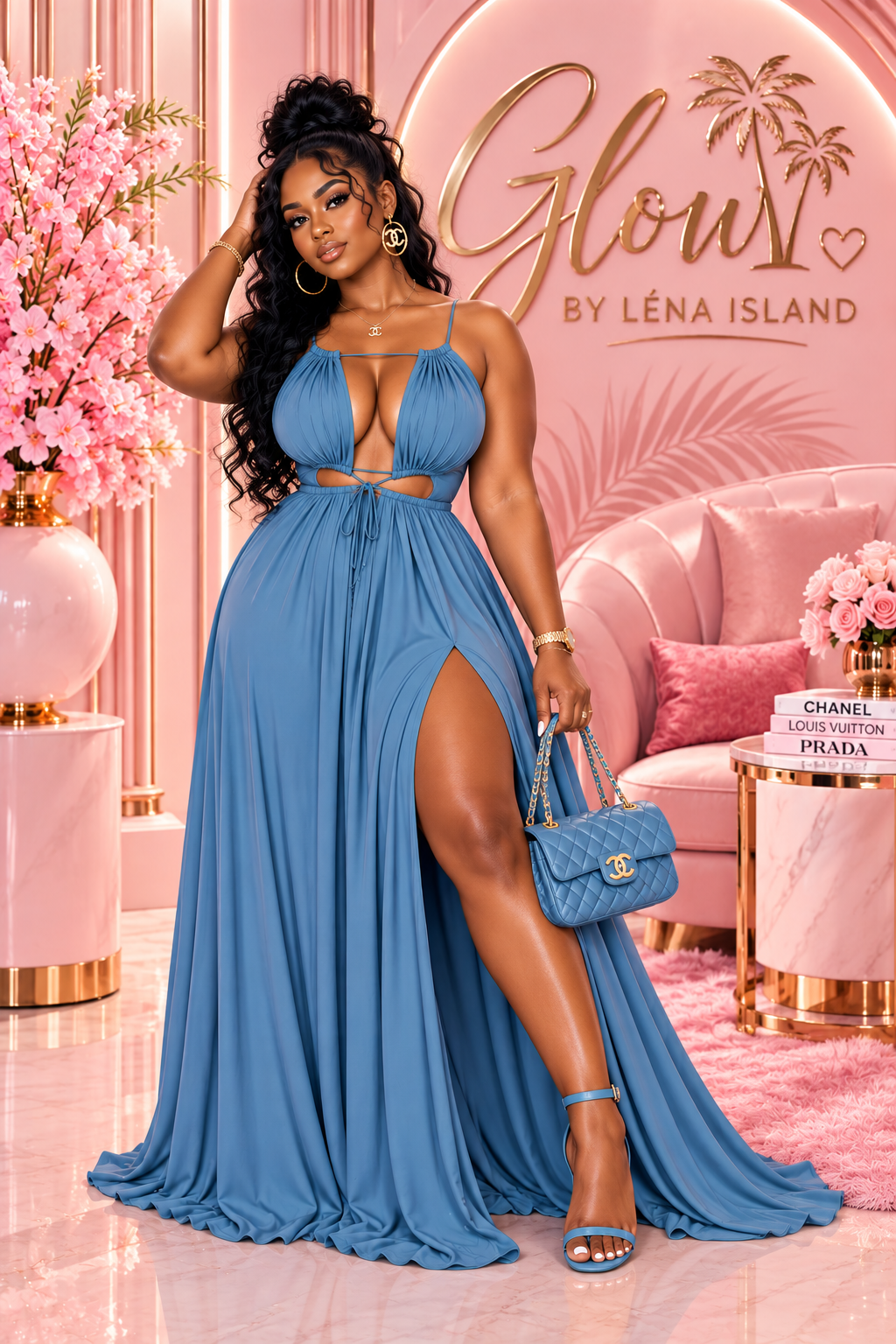 Robe Longue d’Été Glamour – Dos Nu & Laçage Ajustable | Glow by Léna Island 💕