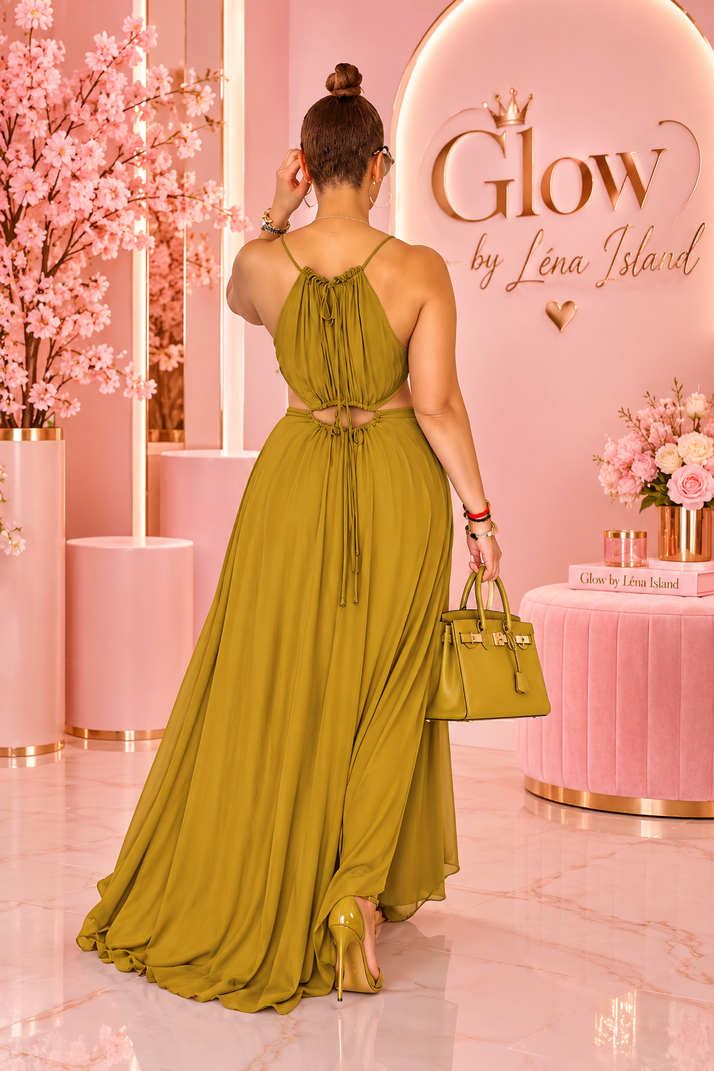 Robe Longue d’Été Glamour – Dos Nu & Laçage Ajustable | Glow by Léna Island 💕