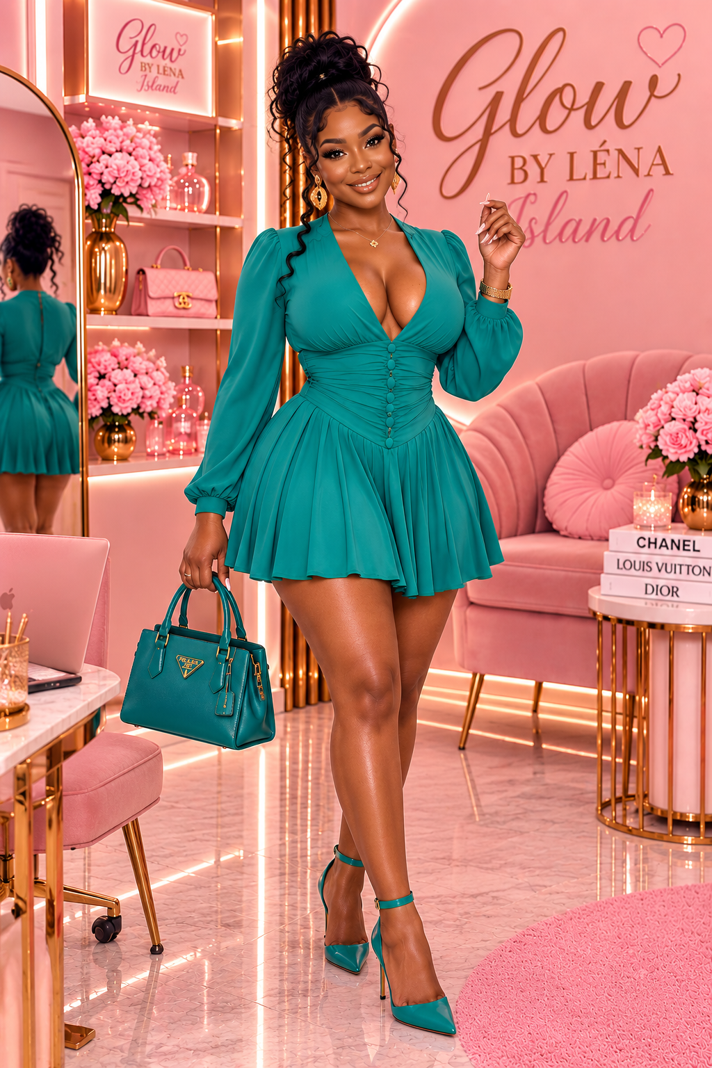 💕 Robe Mini Volantée à Manches Bouffantes – Glamour & Tendance ✨