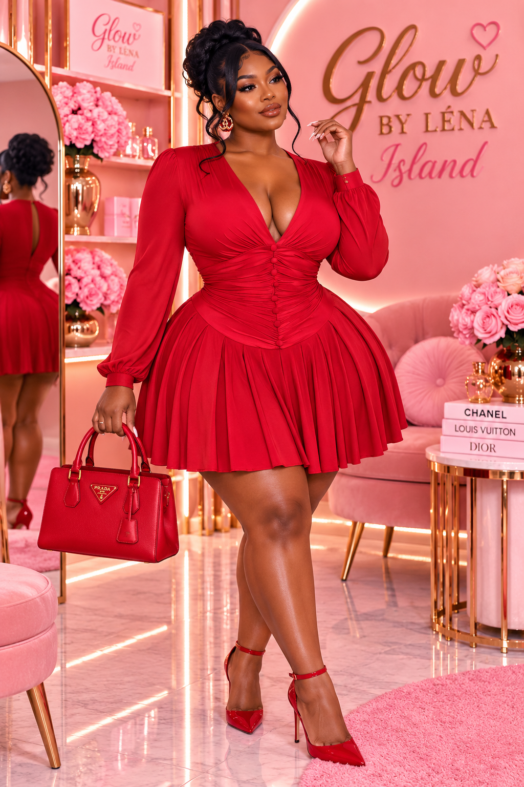 💕 Robe Mini Volantée à Manches Bouffantes – Glamour & Tendance ✨