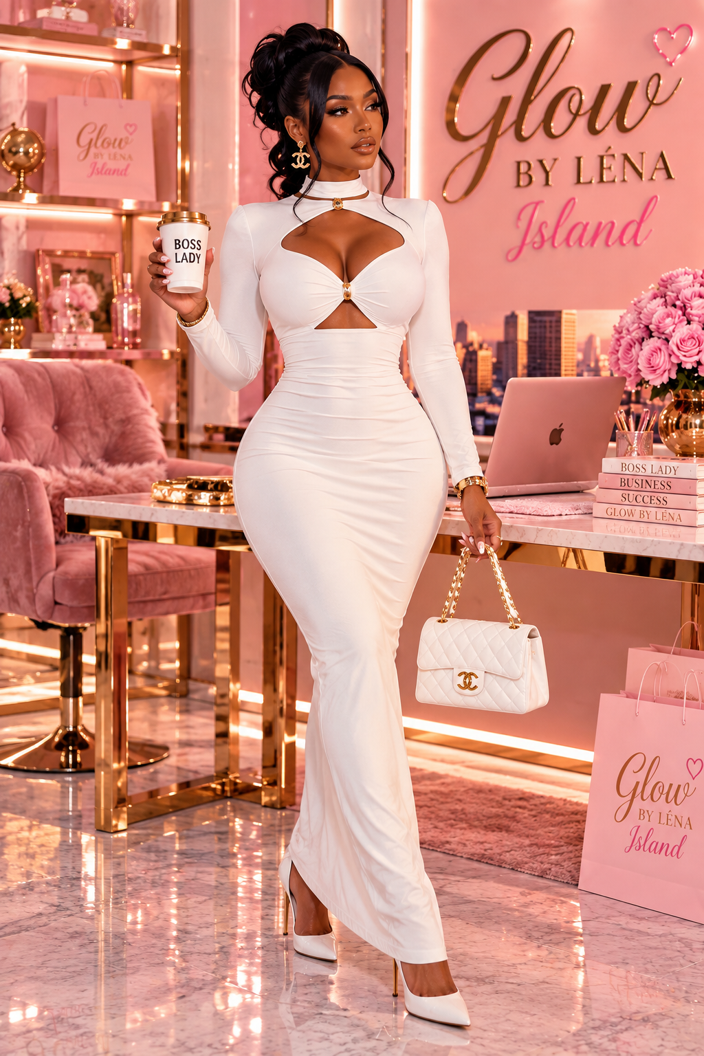 🤍 Robe Longue Blanche Sculptante – Élégance & Glamour ✨