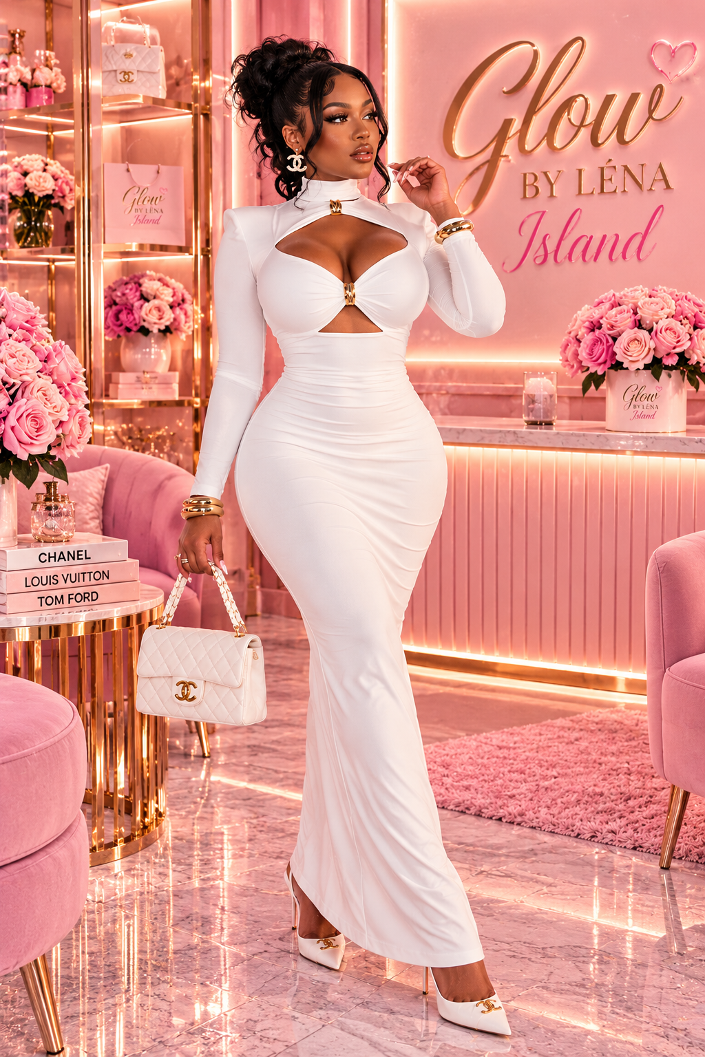 🤍 Robe Longue Blanche Sculptante – Élégance & Glamour ✨