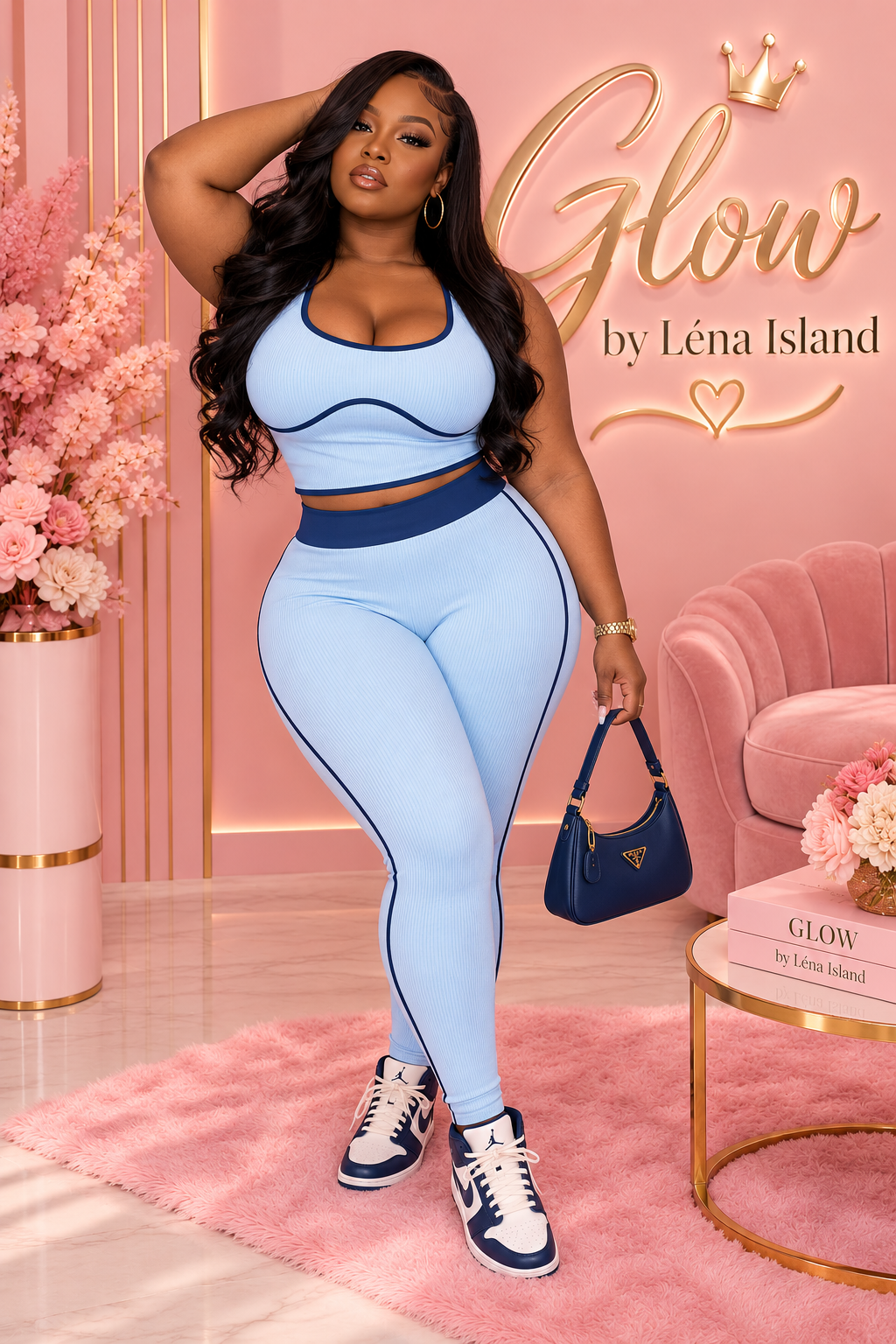 💕 Ensemble 2 Pièces Patchwork Rose & Bleu 💙