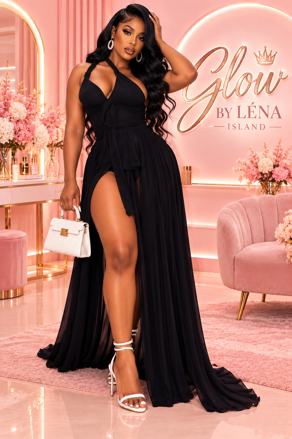 🖤✨ Robe Noire Y2K Dos Nu & Fendue – Élégance Sexy 🦋