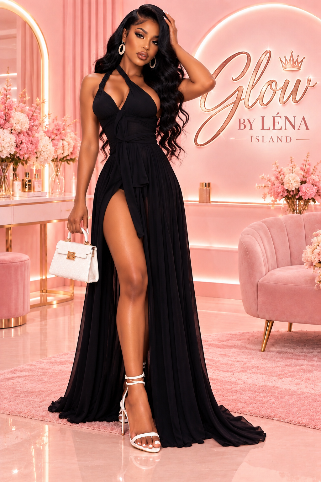 🖤✨ Robe Noire Y2K Dos Nu & Fendue – Élégance Sexy 🦋