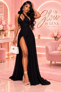 🖤✨ Robe Noire Y2K Dos Nu & Fendue – Élégance Sexy 🦋