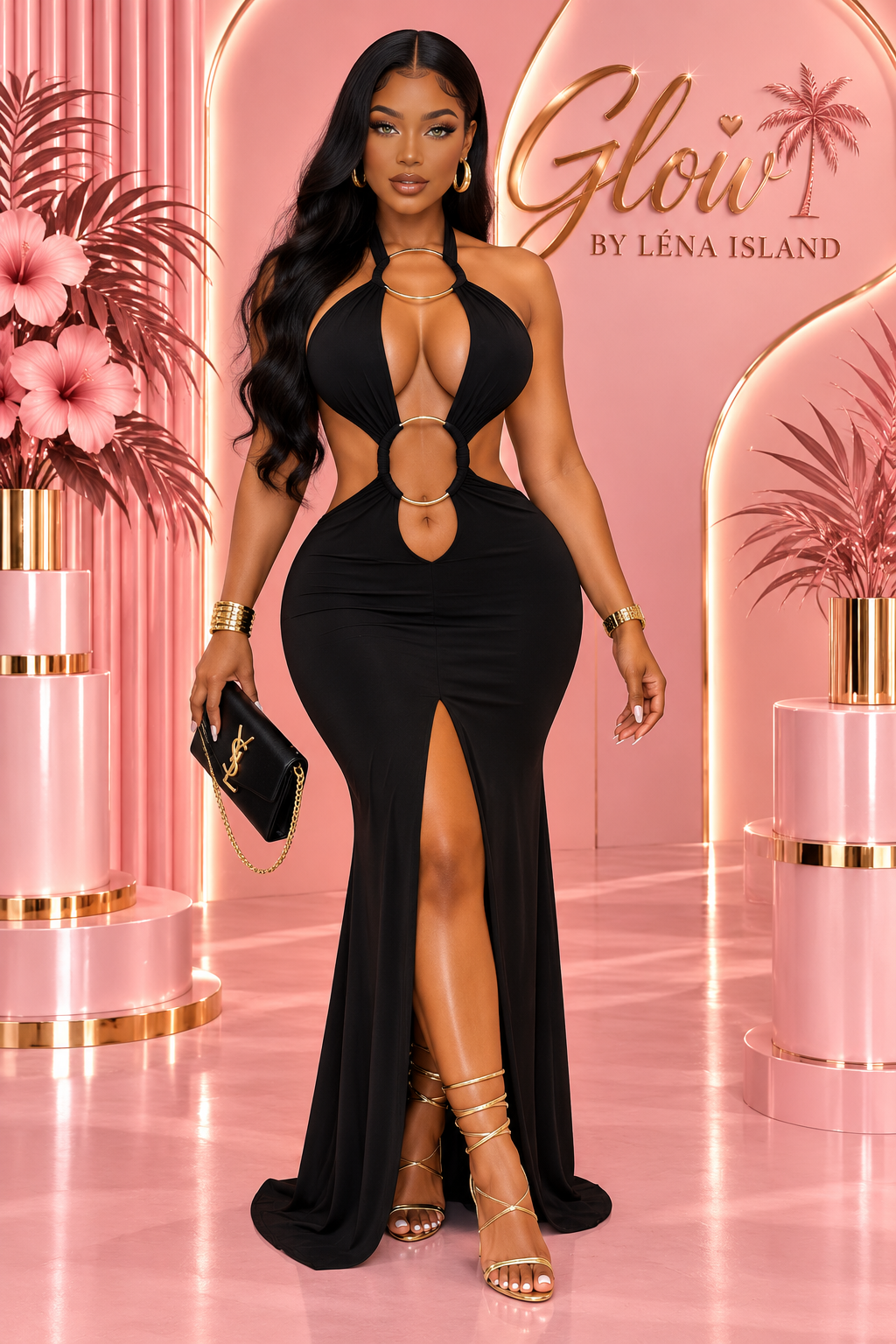 🤎🖤 Robe Maxi « Élégance Fendue » — Dos Nu & Glamour