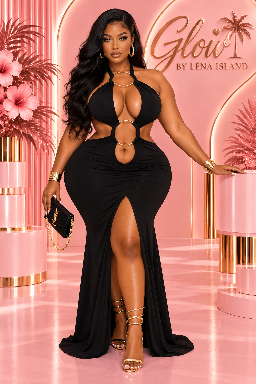 🤎🖤 Robe Maxi « Élégance Fendue » — Dos Nu & Glamour