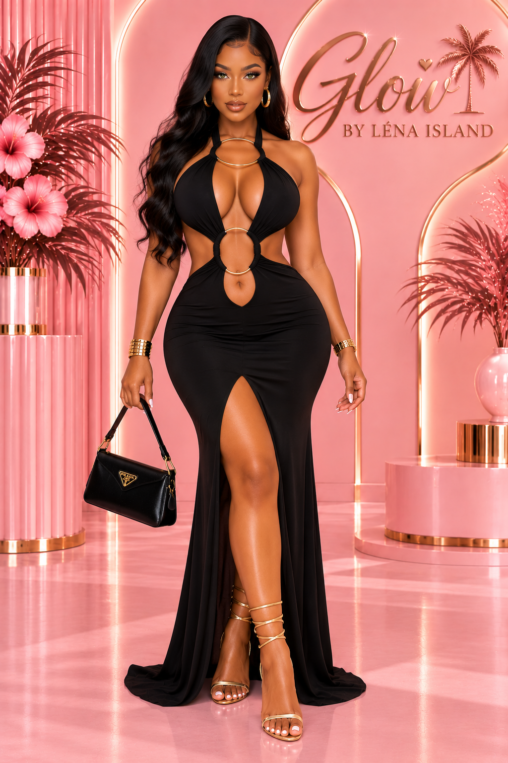 🤎🖤 Robe Maxi « Élégance Fendue » — Dos Nu & Glamour