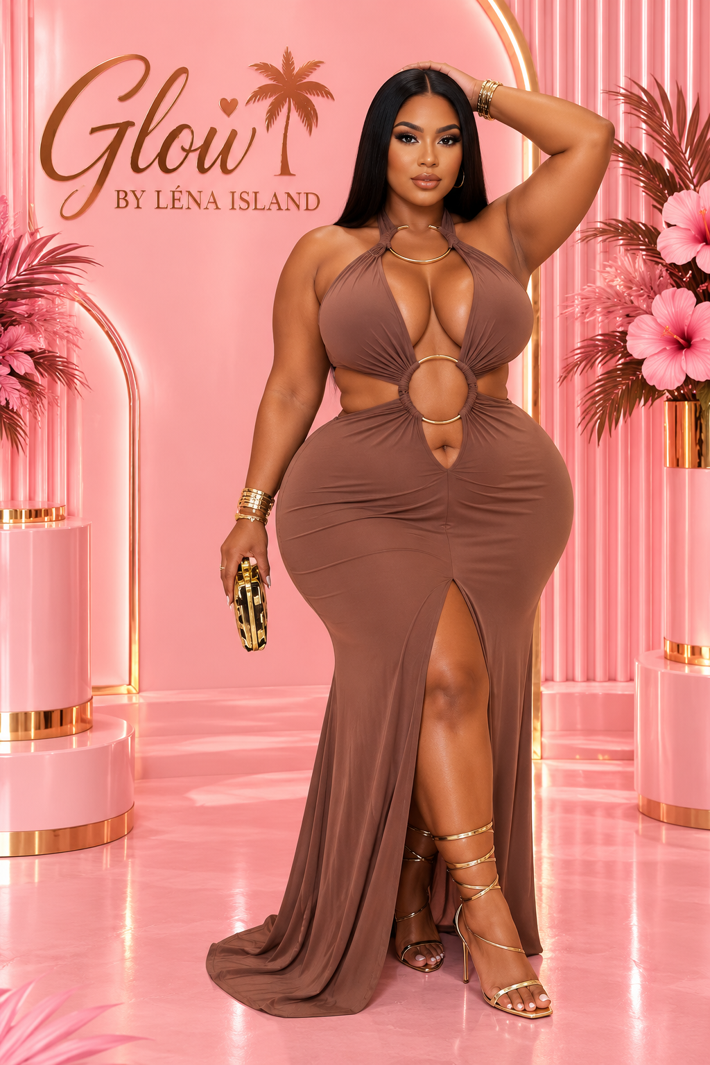 🤎🖤 Robe Maxi « Élégance Fendue » — Dos Nu & Glamour