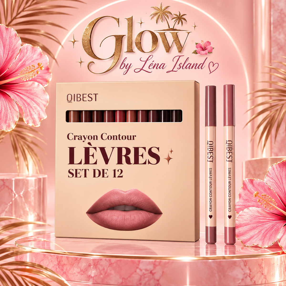 ✨ Crayon Contour Lèvres Mat Waterproof – 12 Teintes 💋