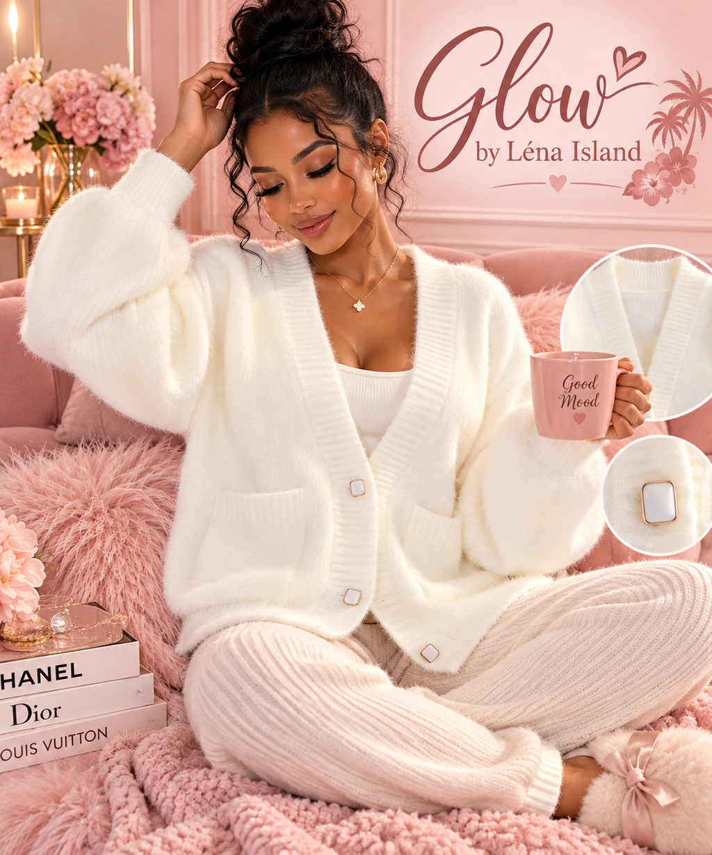 🤍✨ Gilet Femme Blanc Élégant à Col V – Cardigan Chic & Tendance 🤍🦋