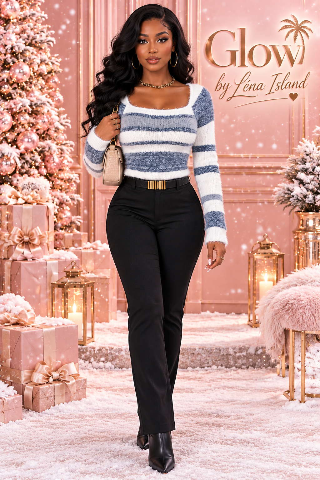 💕 Pull Femme Rayé à Col Carré – Chic & Tendance 🧶✨