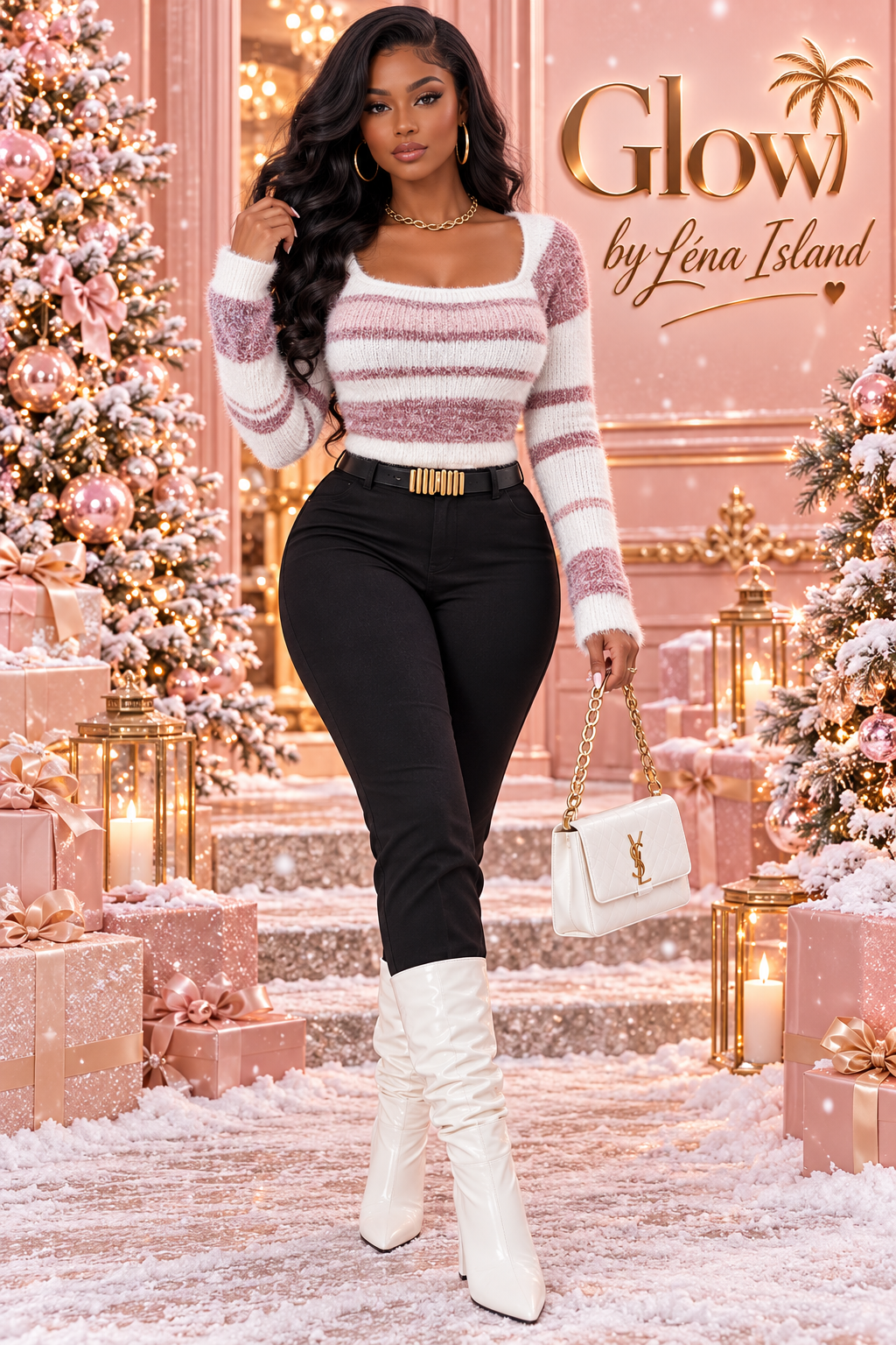 💕 Pull Femme Rayé à Col Carré – Chic & Tendance 🧶✨