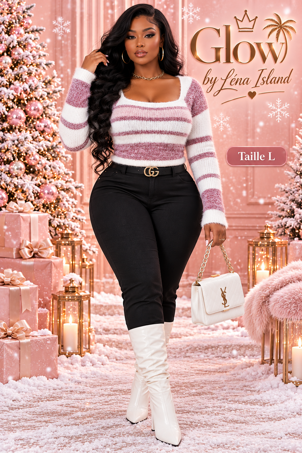 💕 Pull Femme Rayé à Col Carré – Chic & Tendance 🧶✨