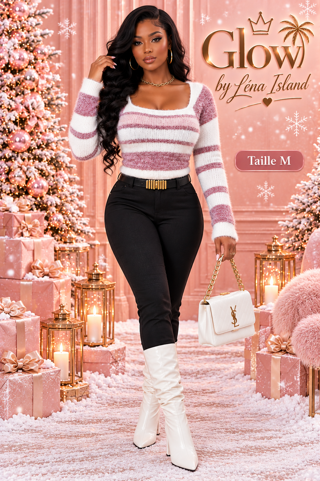 💕 Pull Femme Rayé à Col Carré – Chic & Tendance 🧶✨