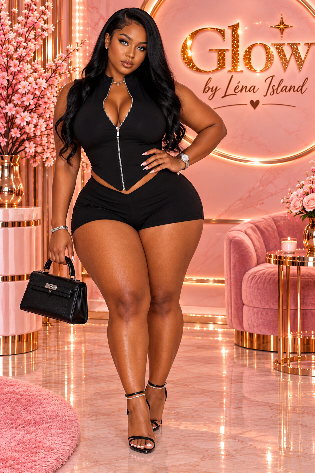 🍑 Ensemble 2 Pièces Femme – Veste Zippée & Short Chic 💕