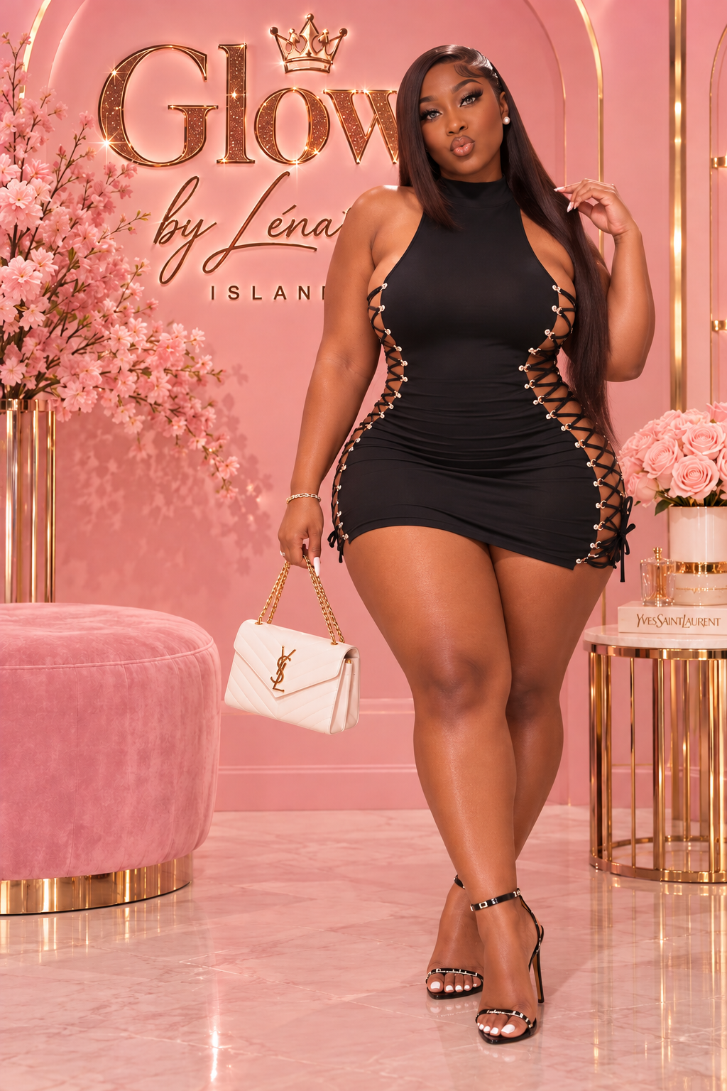 🖤 Robe Noire Sexy à Lacets – Épaules Dénudées & Coupe Moulante 🔥👗