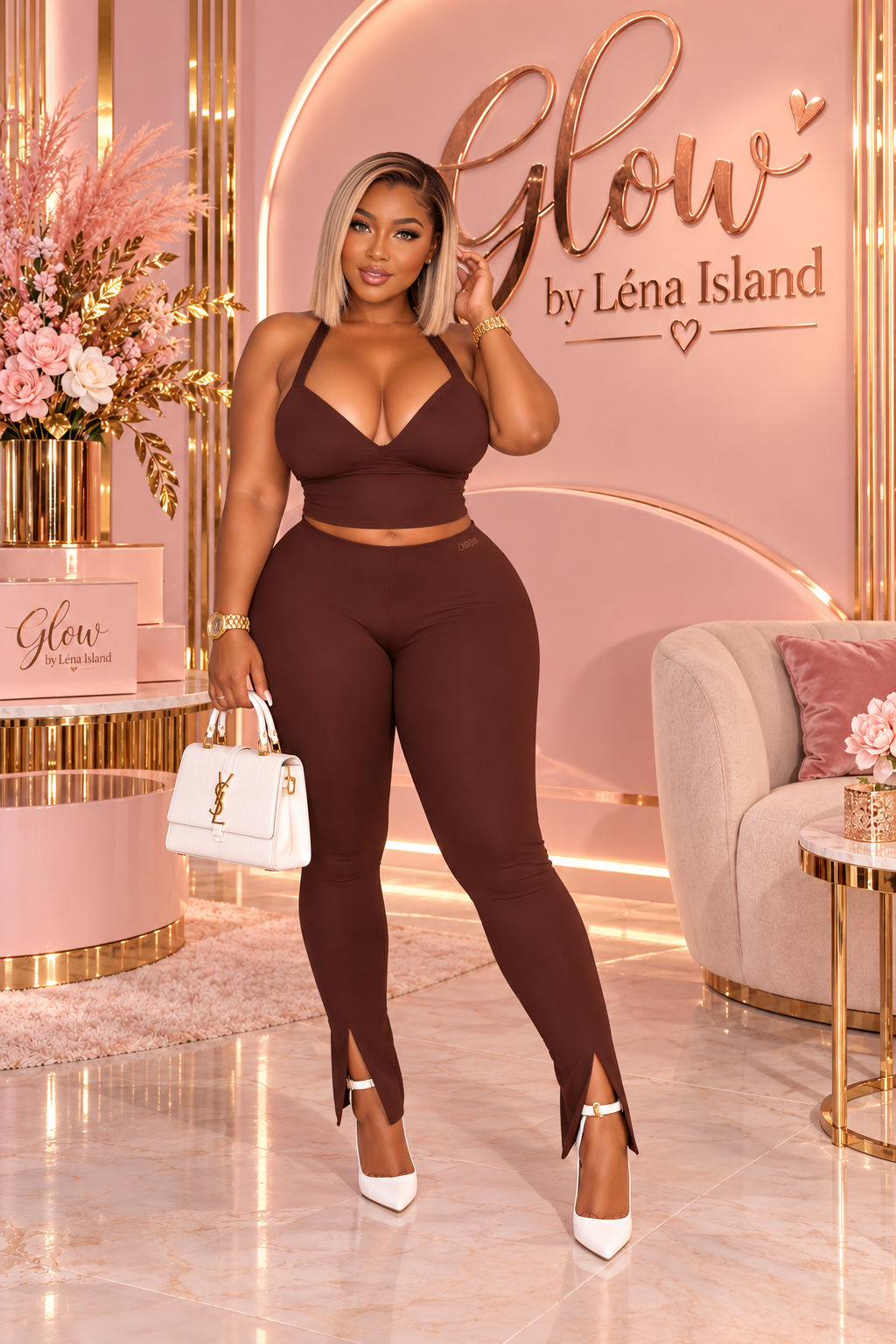 ✨Ensemble 2 Pièces Femme – Top Dos Nu & Legging Sculptant 💖🔥